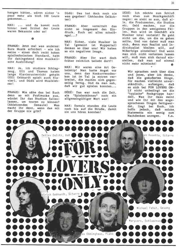 FLO-Interview, "Musikertreff", April 1982, Seite 31.